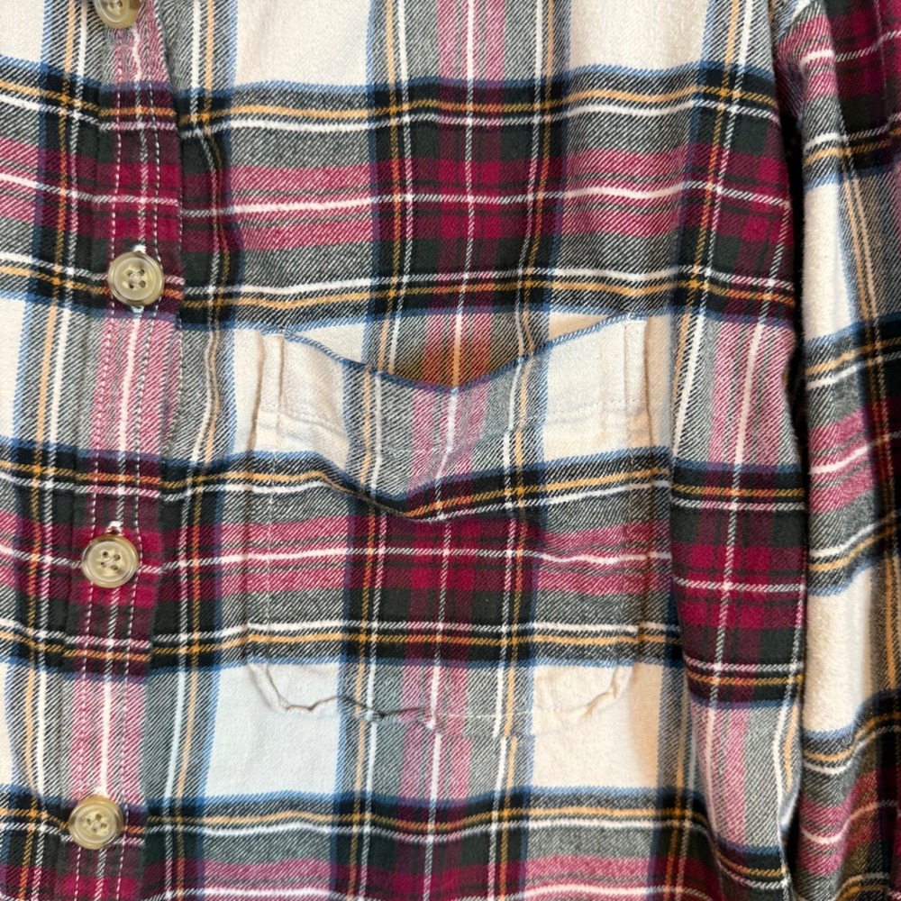 Madewell Women XS Plaid Flannel Cotton Button Down Shirt Oversized Gorpcore Cozy - Picture 4 of 9